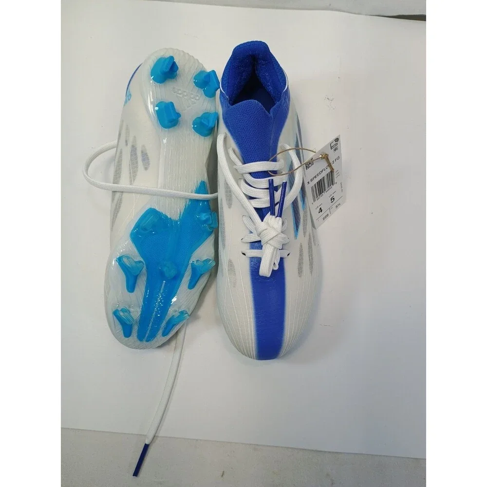 adidas X Speedflow.2 White Blue Soccer Cleats Plastic Lace Up Low Top